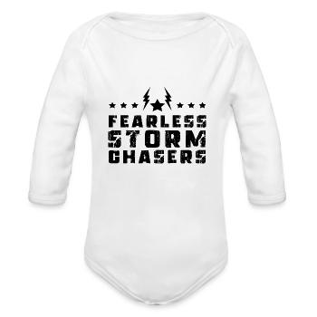 FEARLESS STORM CHASERS - Organic Long Sleeve Baby Bodysuit - white - Front