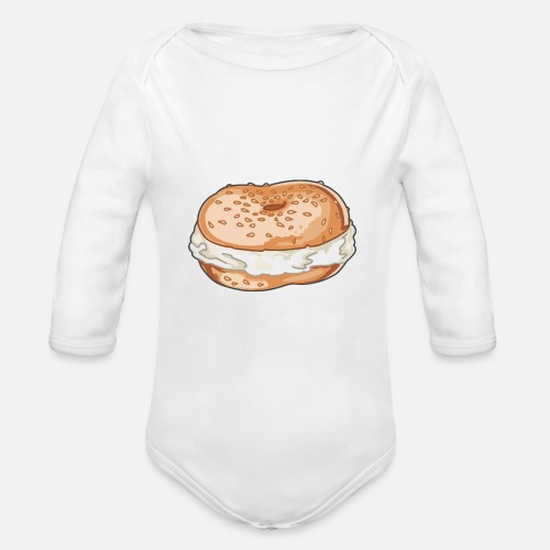Bagel with Cream Cheese - Organic Long Sleeve Baby Bodysuit