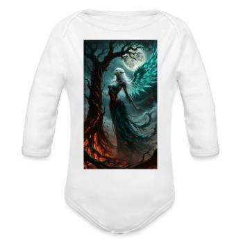 Moonlight Winged Elf - Organic Long Sleeve Baby Bodysuit - white - Front