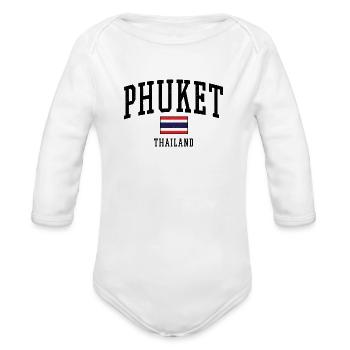 Phuket | Thailand - Organic Long Sleeve Baby Bodysuit - white - Front
