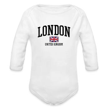 London - Organic Long Sleeve Baby Bodysuit - white - Front