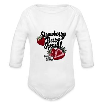 Strawberry Berry Special - Organic Long Sleeve Baby Bodysuit - white - Front