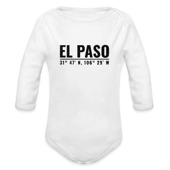El Paso Coordinates - Organic Long Sleeve Baby Bodysuit - white - Front