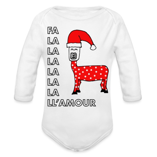 Christmas llama. - Organic Long Sleeve Baby Bodysuit