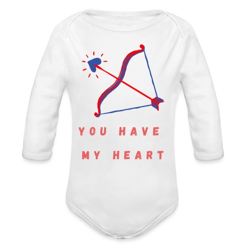 hello, world. you have my Heart. - Organic Long Sleeve Baby Bodysuit