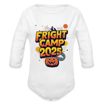 Fright Camp 2025 Halloween Tee - Organic Long Sleeve Baby Bodysuit - white - Front