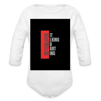 Quit and Do It Like Art - Organic Long Sleeve Baby Bodysuit - white - Front