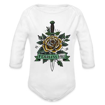 Fearless Soul Rose Dagger - Organic Long Sleeve Baby Bodysuit - white - Front