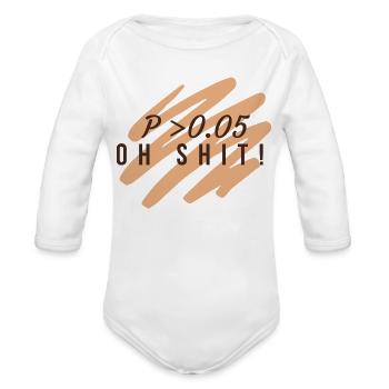 P value greater than 0.05-Statistical significance - Organic Long Sleeve Baby Bodysuit - white - Front