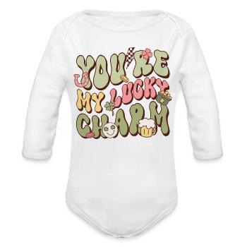 You Are My Lucky Charm - Organic Long Sleeve Baby Bodysuit - white - Front