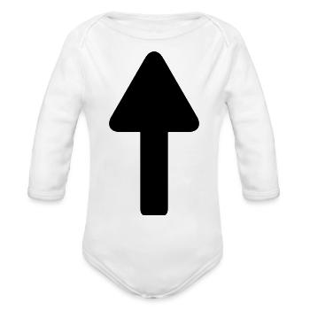 arrow - Organic Long Sleeve Baby Bodysuit - white - Front