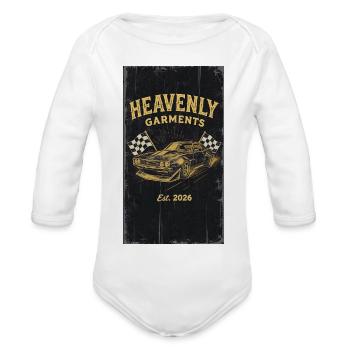Racing Retro Car Heaven Tee - Organic Long Sleeve Baby Bodysuit - white - Front