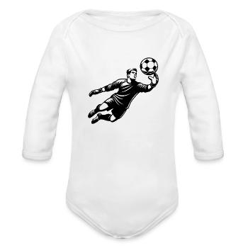 Defense Specialist Goalkeeper In Top Form With The - Organic Long Sleeve Baby Bodysuit - white - Front