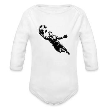 The Art Of Goalkeeping Combined With Reflexes And - Organic Long Sleeve Baby Bodysuit - white - Front