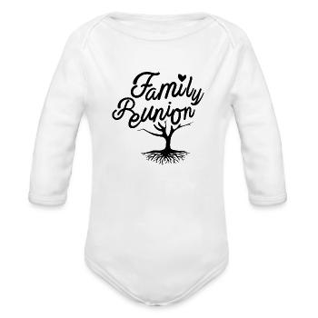 FAMILY05bk - Organic Long Sleeve Baby Bodysuit - white - Front