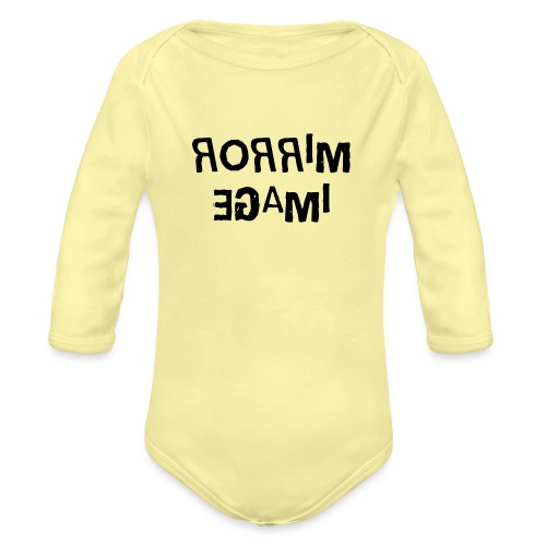 Mirror Image Word Art - Organic Long Sleeve Baby Bodysuit