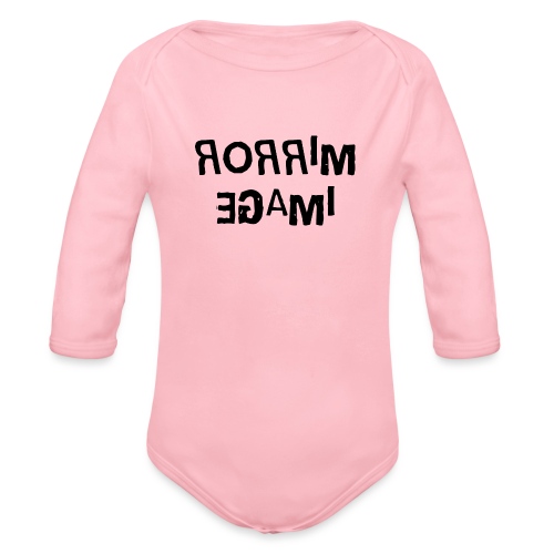 Mirror Image Word Art - Organic Long Sleeve Baby Bodysuit