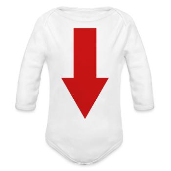 arrow - Organic Long Sleeve Baby Bodysuit - white - Front