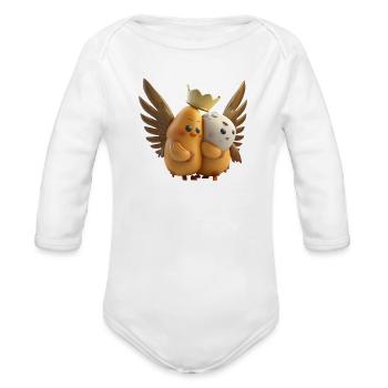 King - Organic Long Sleeve Baby Bodysuit - white - Front