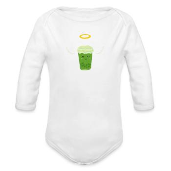 Matcha Made In Heaven - Organic Long Sleeve Baby Bodysuit - white - Front