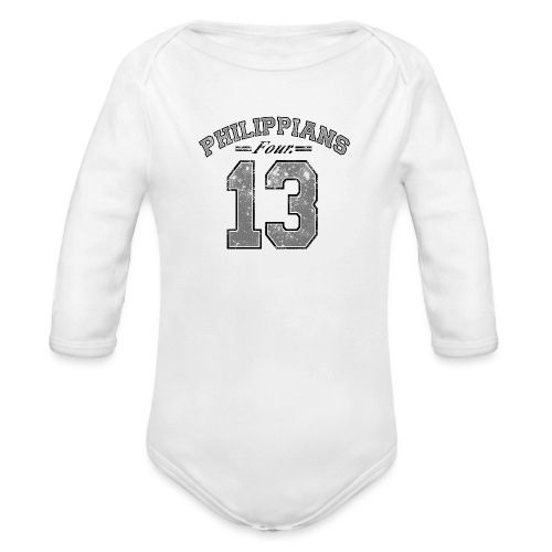 Philippians 4:13 - Organic Long Sleeve Baby Bodysuit