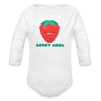 Berry Cool - Organic Long Sleeve Baby Bodysuit - white - Front