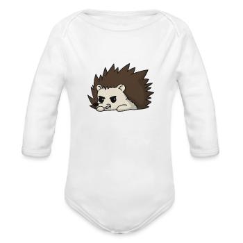 Go Away Porcupine - Organic Long Sleeve Baby Bodysuit - white - Front