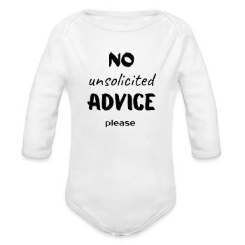 Advice trending - Organic Long Sleeve Baby Bodysuit - white - Front