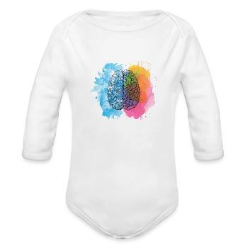 Couleur du cerveau - Cache-couche à manches longues bio - blanc - Devant