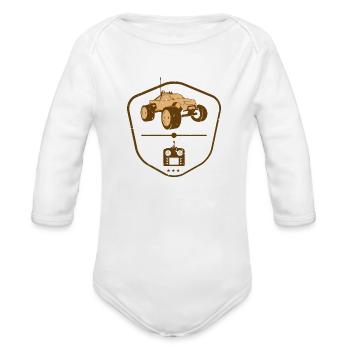 Funny RC Cars - Remote Control Vehicle - Toy Hobby - Organic Long Sleeve Baby Bodysuit - white - Front
