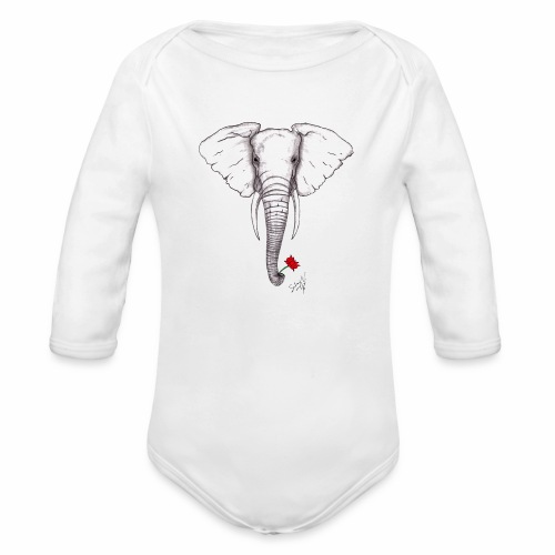 Moksha Elephant - Organic Long Sleeve Baby Bodysuit