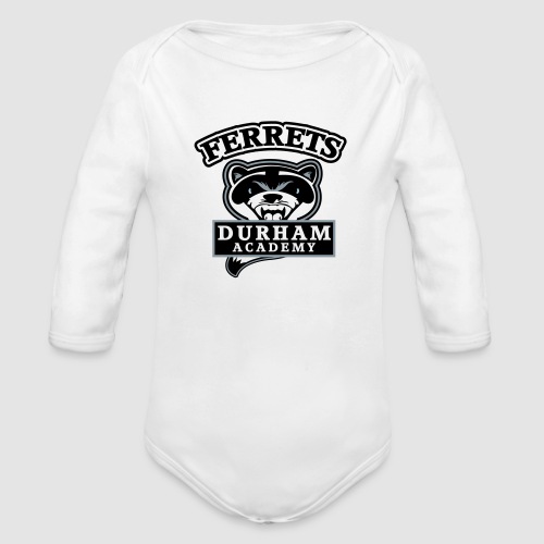 durham academy ferrets logo black - Organic Long Sleeve Baby Bodysuit