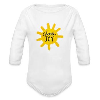 Sunshine Joy - Organic Long Sleeve Baby Bodysuit - white - Front