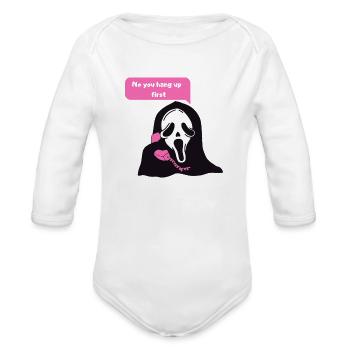 Ghostface Phone Call - Organic Long Sleeve Baby Bodysuit - white - Front
