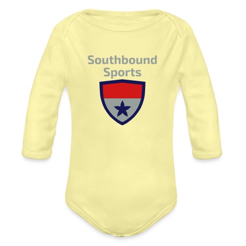 The Southbound Sports Shield Logo. - Organic Long Sleeve Baby Bodysuit