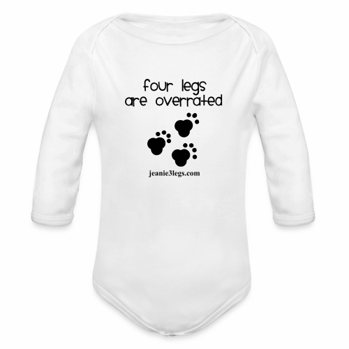 Jeanie Paw Prints Four Legs Are Overrated - Organic Long Sleeve Baby Bodysuit