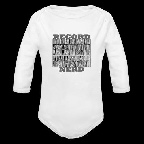 Record Nerd (wht) - Organic Long Sleeve Baby Bodysuit