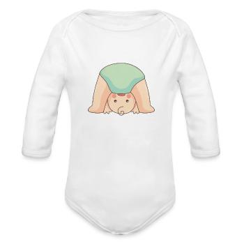 Bébé mignon - Cache-couche à manches longues bio - blanc - Devant