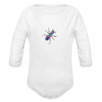 INSECT - Organic Long Sleeve Baby Bodysuit - white - Front