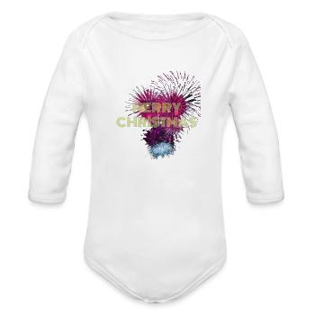 Marry christmas - Organic Long Sleeve Baby Bodysuit - white - Front