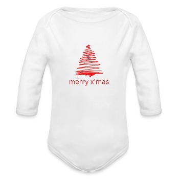 Marry Christmas - Organic Long Sleeve Baby Bodysuit - white - Front