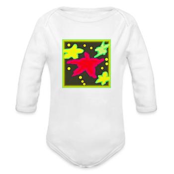 Starry Night Fashionable Products. Buy Now - Organic Long Sleeve Baby Bodysuit - white - Front