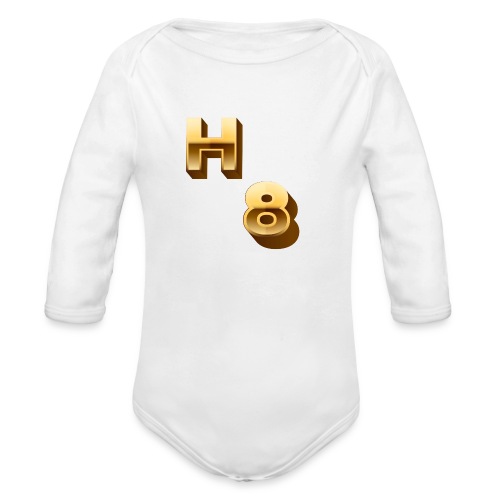 H 8 Letter & Number logo design - Organic Long Sleeve Baby Bodysuit