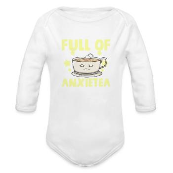 Anxiety trending - Organic Long Sleeve Baby Bodysuit - white - Front