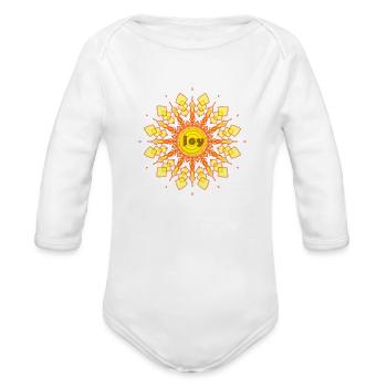 radiant joy - Organic Long Sleeve Baby Bodysuit - white - Front