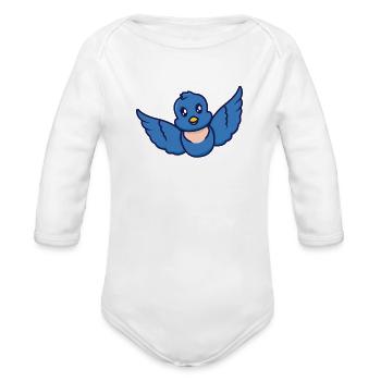 Berry On Mission - Organic Long Sleeve Baby Bodysuit - white - Front