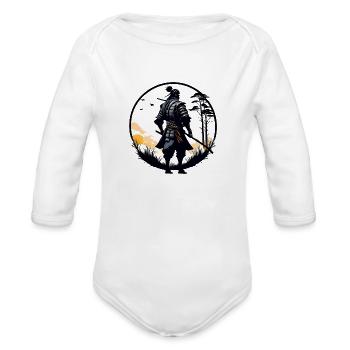 A Man that is standing in the grass - Organic Long Sleeve Baby Bodysuit - white - Front