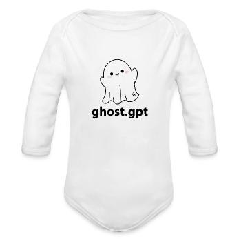 ghost gpt - Organic Long Sleeve Baby Bodysuit - white - Front