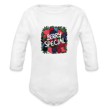 Berry special - Organic Long Sleeve Baby Bodysuit - white - Front