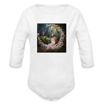 pretty girl - Organic Long Sleeve Baby Bodysuit - white - Front